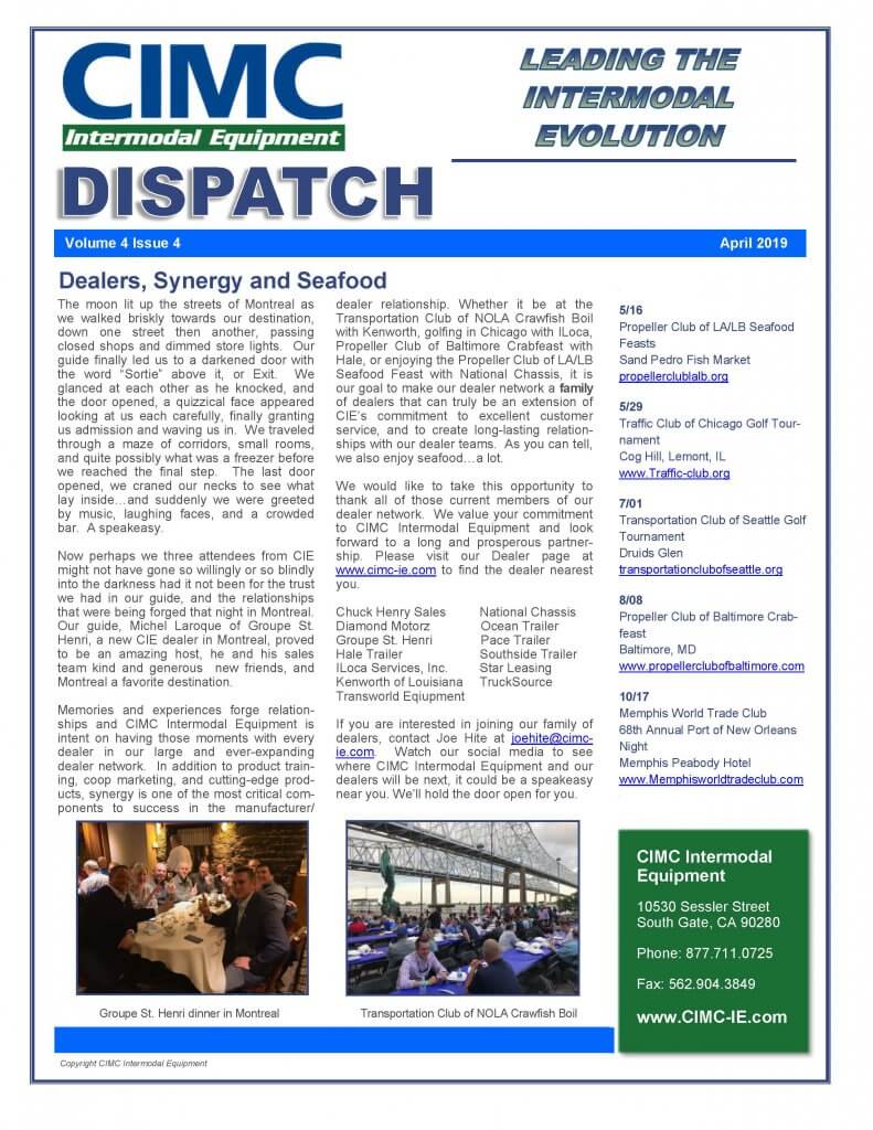 CIMC Dispatch April 2019