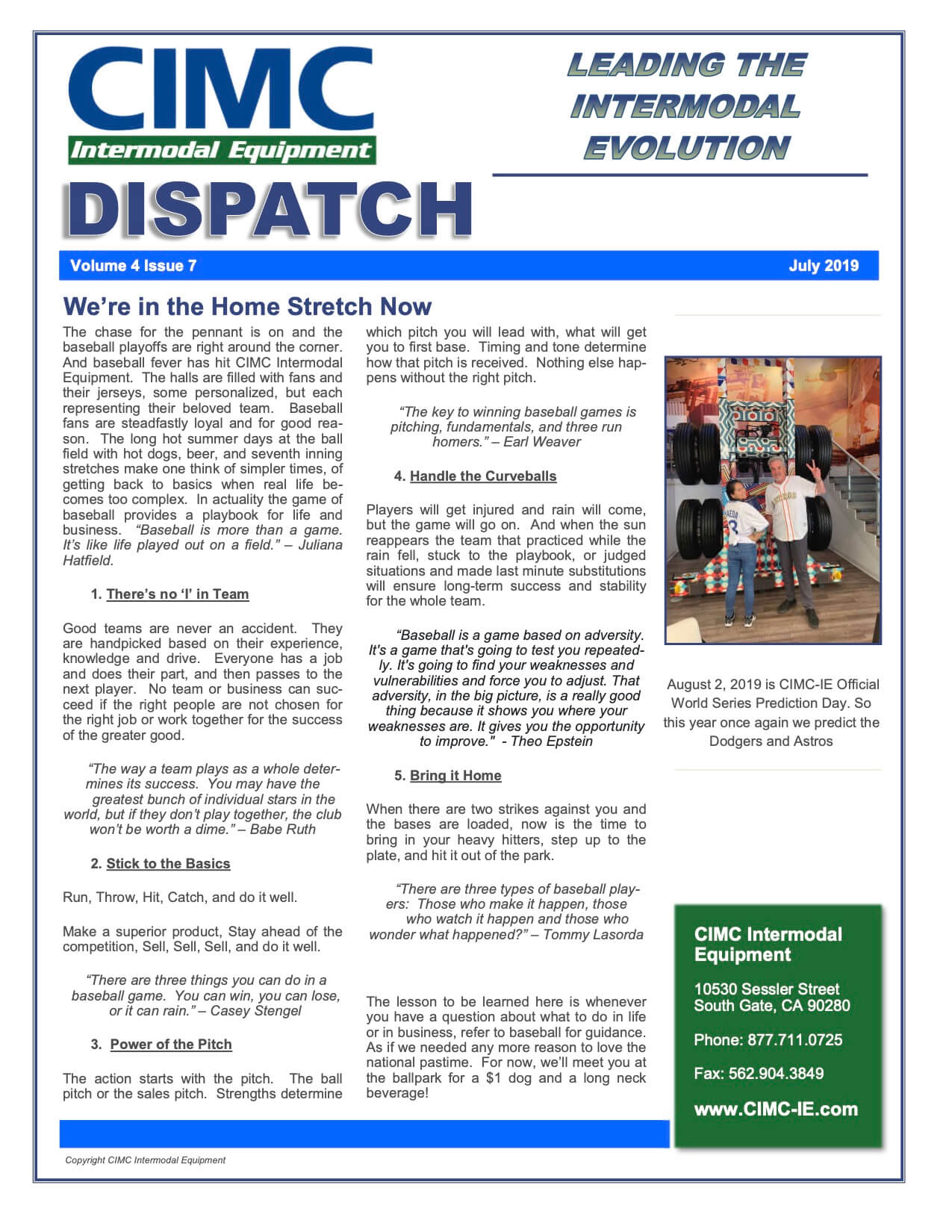CIMC Dispatch July 2019