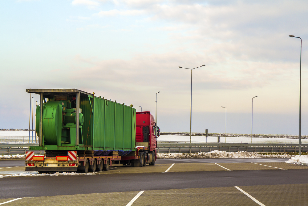 Big cargo truck parked on a parking lot