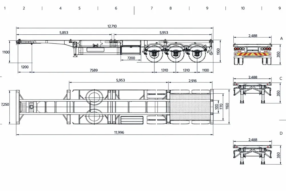 Container Chassis Dimensions